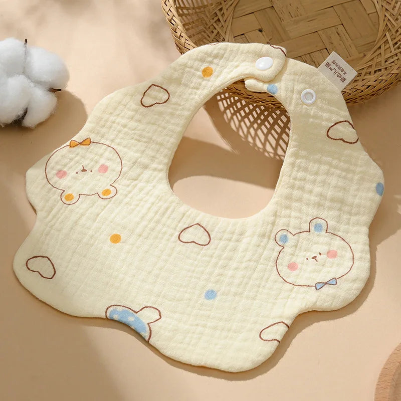 Babero de gasa de algodón para bebé, accesorios para bebés, delantal para bebé recién nacido, babero para alimentar, paños para eructar de muselina de 6 capas, toalla para Saliva para niños recién nacidos