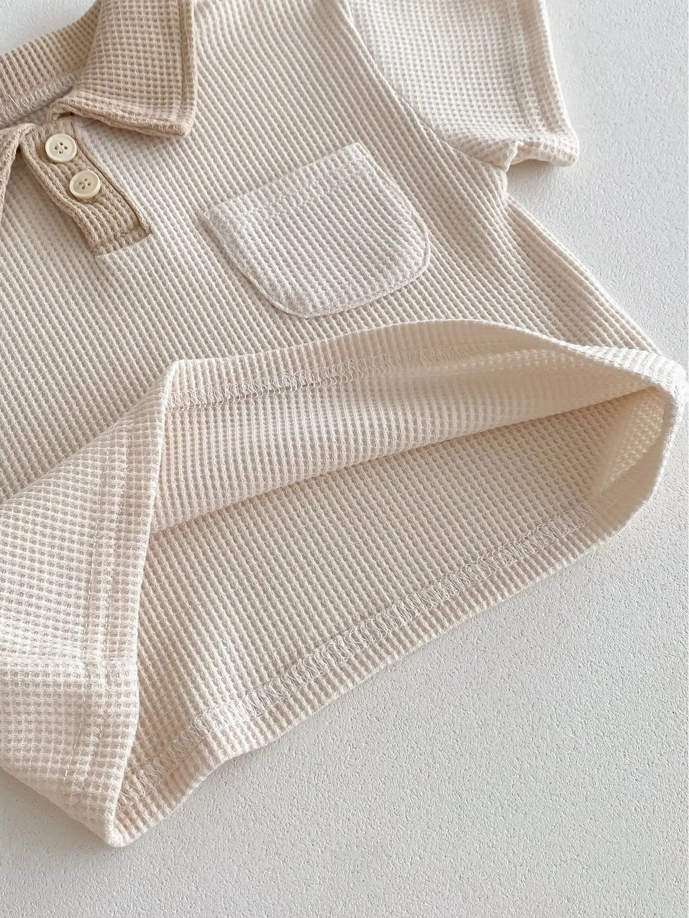 Conjunto de ropa de verano para bebé, camiseta y pantalones cortos con cuello vuelto, 2 uds., traje de chándal para niño pequeño