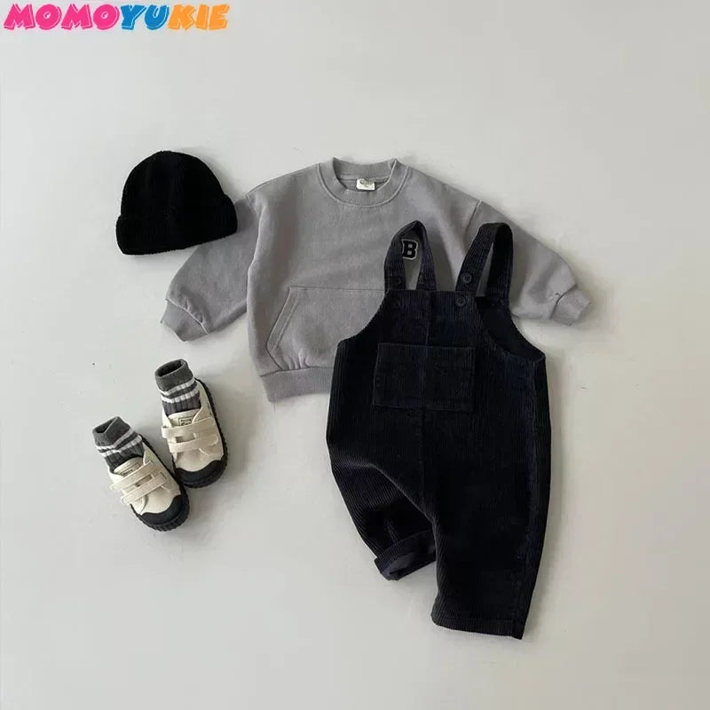 2023 Newborn Clothes Boy's Corduroy Jumpsuit Autumn Winter Jumpsuits Girl's romper Casual Bib Pants Overalls Baby kids clothes