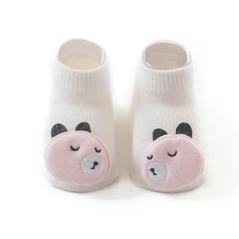 Calcetines bonitos para bebé, niño y niña, dinosaurio/zorro para recién nacido, material barato, calcetines antideslizantes para bebés de 0 a 3 años