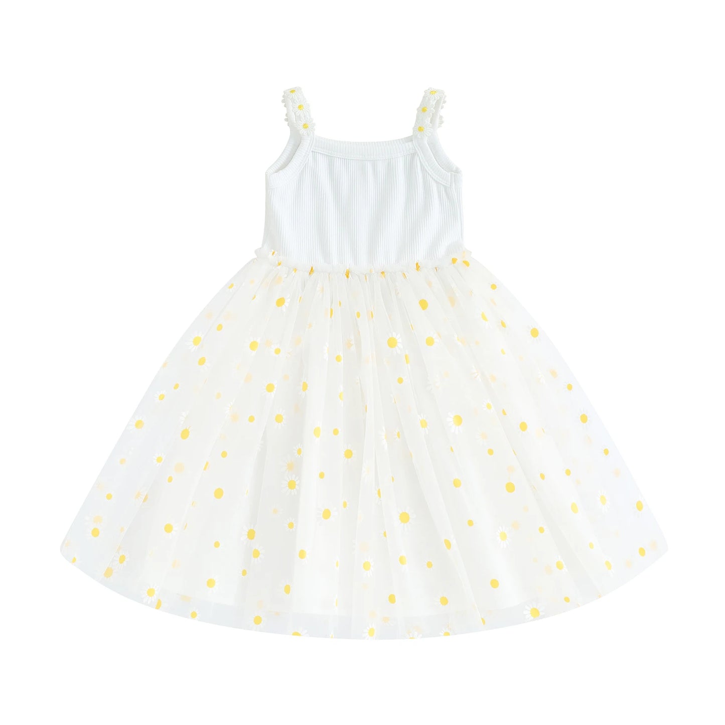 Pudcoco-vestido de princesa de malla con estampado de margaritas para niñas, ropa bonita para fiesta en la playa, 6M-4T