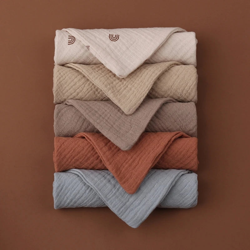 Toalla para bebé de 5 piezas, artículos para recién nacidos, cuadrados de muselina, baño de mano para recién nacido, toallas para la cara, gasa de algodón suave, toallita para bebé