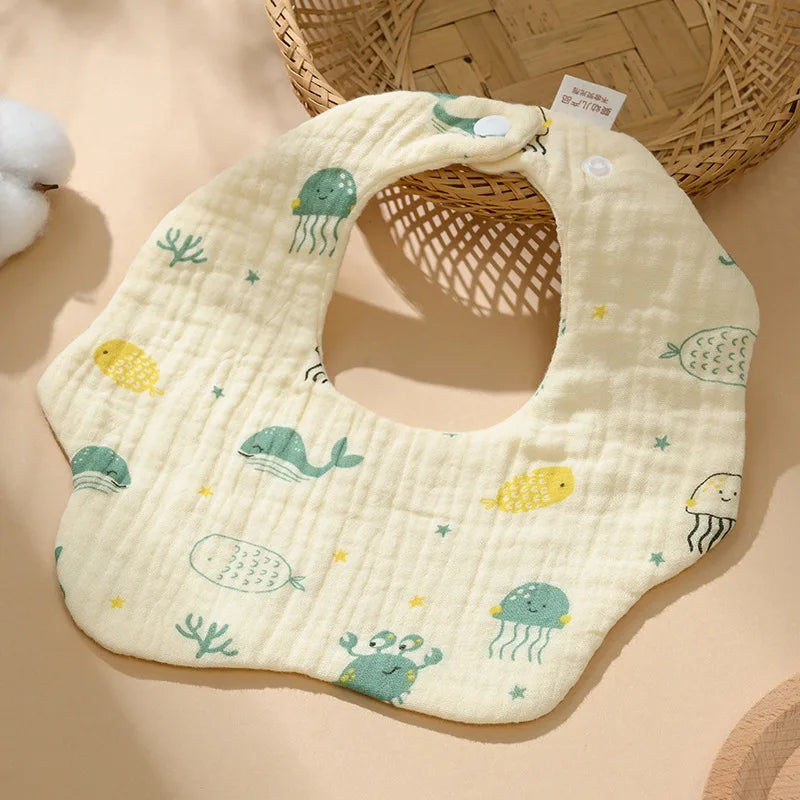 Babero de gasa de algodón para bebé, accesorios para bebés, delantal para bebé recién nacido, babero para alimentar, paños para eructar de muselina de 6 capas, toalla para Saliva para niños recién nacidos