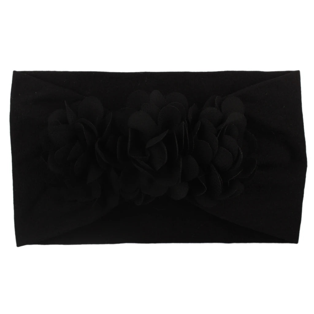 Vendaje para el cabello, diadema con lazo, turbante para niños recién nacidos, accesorios para niñas, flor Floral, elástico liso suave