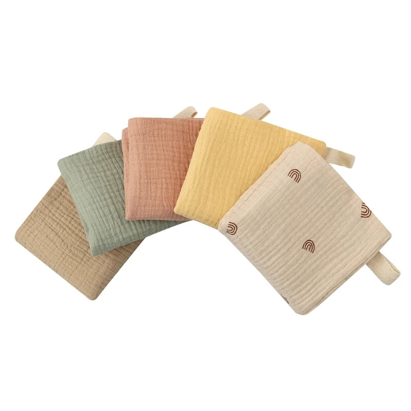 Toallas de muselina para bebé, paños para manos y cara, pañuelo para Saliva, babero, gasa de algodón, 5 unids/lote