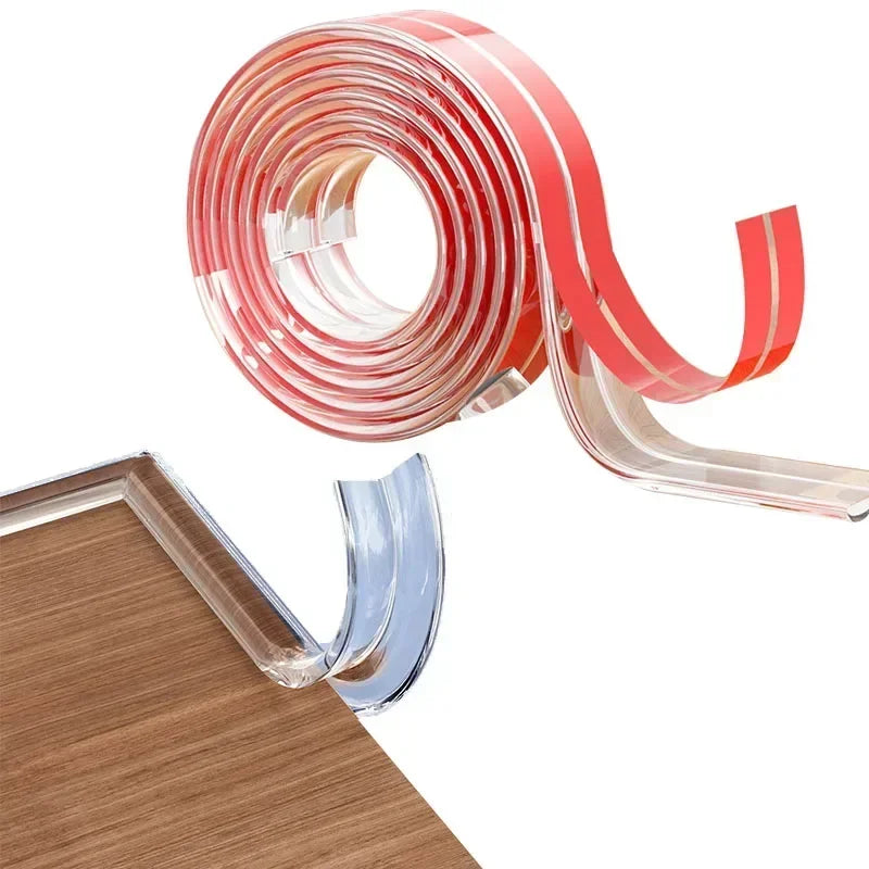 Tira de protección transparente de PVC para bebés con cinta de doble cara, protectores de esquina L para bordes de mesa de seguridad para niños, protectores de muebles