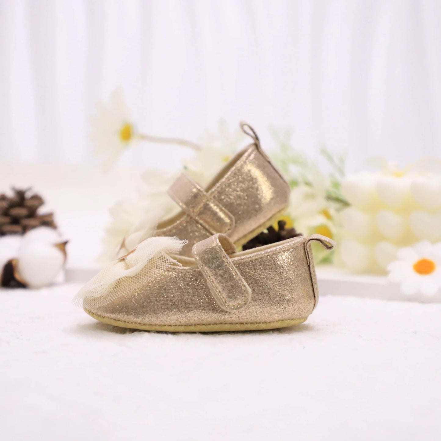 Zapatos de paso para bebé, primer par de zapatos para niños pequeños, zapatos de bebé, zapatos de moda antideslizantes transpirables para niñas, estilo de encaje de princesa