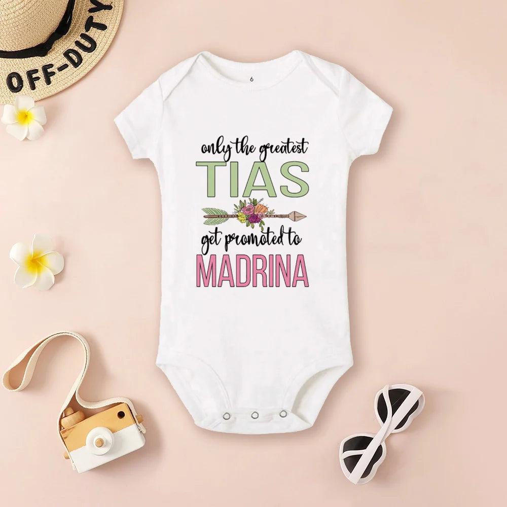 Be You Be My Godmother & Godfather-body con estampado para bebé, ropa de bautismo para Madrina Padrino, monos infantiles de verano