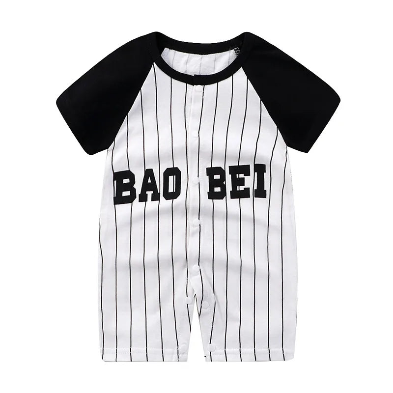 Ropa de una pieza de dibujos animados de verano para bebé, pelele de manga corta, ropa de escalada, monos para recién nacidos, mono para niño niña y niño