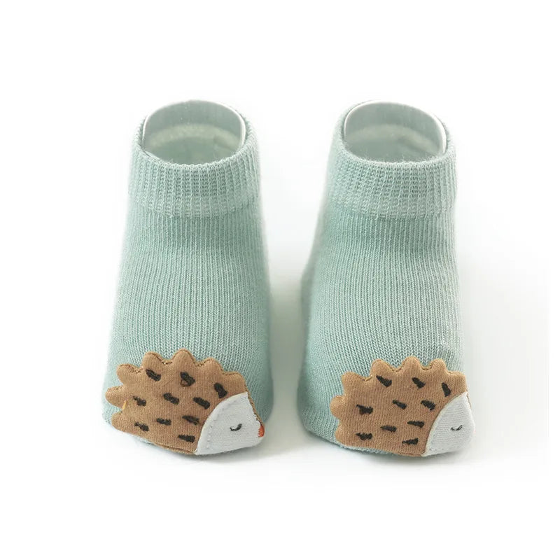 Calcetines bonitos para bebé, niño y niña, dinosaurio/zorro para recién nacido, material barato, calcetines antideslizantes para bebés de 0 a 3 años