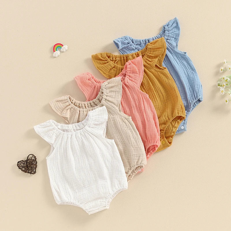 Pudcoco-Pelele de lino y algodón para niñas recién nacidas, sin mangas, con hombros descubiertos, sólido, ropa de verano, informal, de 0 a 24 meses