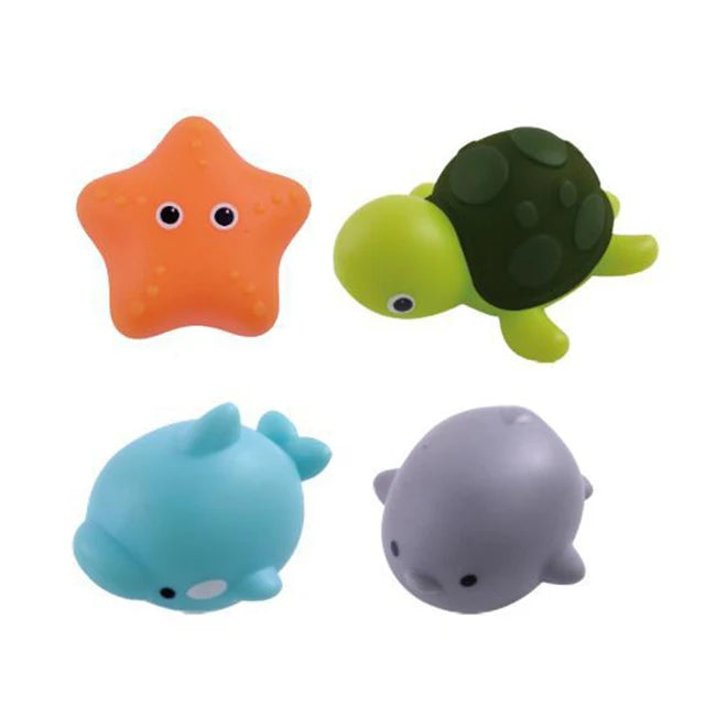 Juguetes con luz LED para bebé, animales bonitos, juguete de baño, agua de natación, flotador de goma suave, pato luminoso de inducción para niños, regalos divertidos