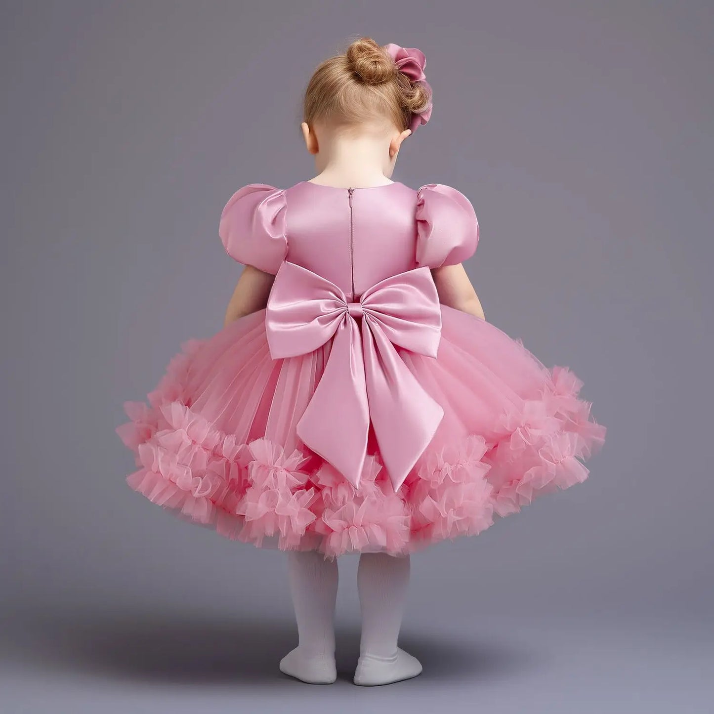 Vestido de niña recién nacida, vestidos de fiesta para niñas de 1 año, vestido de princesa de cumpleaños, vestido de bautizo con mangas peludas de verano, ropa de bebé