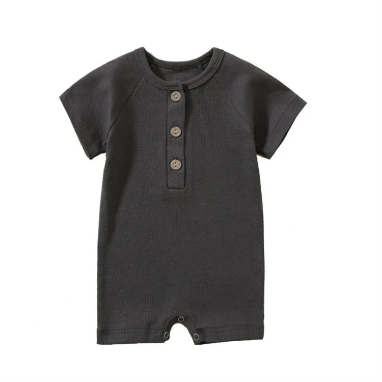 Pelele para bebé, ropa de verano, pijamas finos para bebé, mono de manga corta, ropa acanalada, trajes elásticos de punto para niña