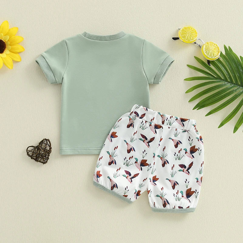 Lioraitiin, trajes de verano para niños pequeños, camisetas de manga corta con cuello redondo y Bordado de letras, pantalones cortos de cintura elástica, conjunto de ropa de 2 uds.