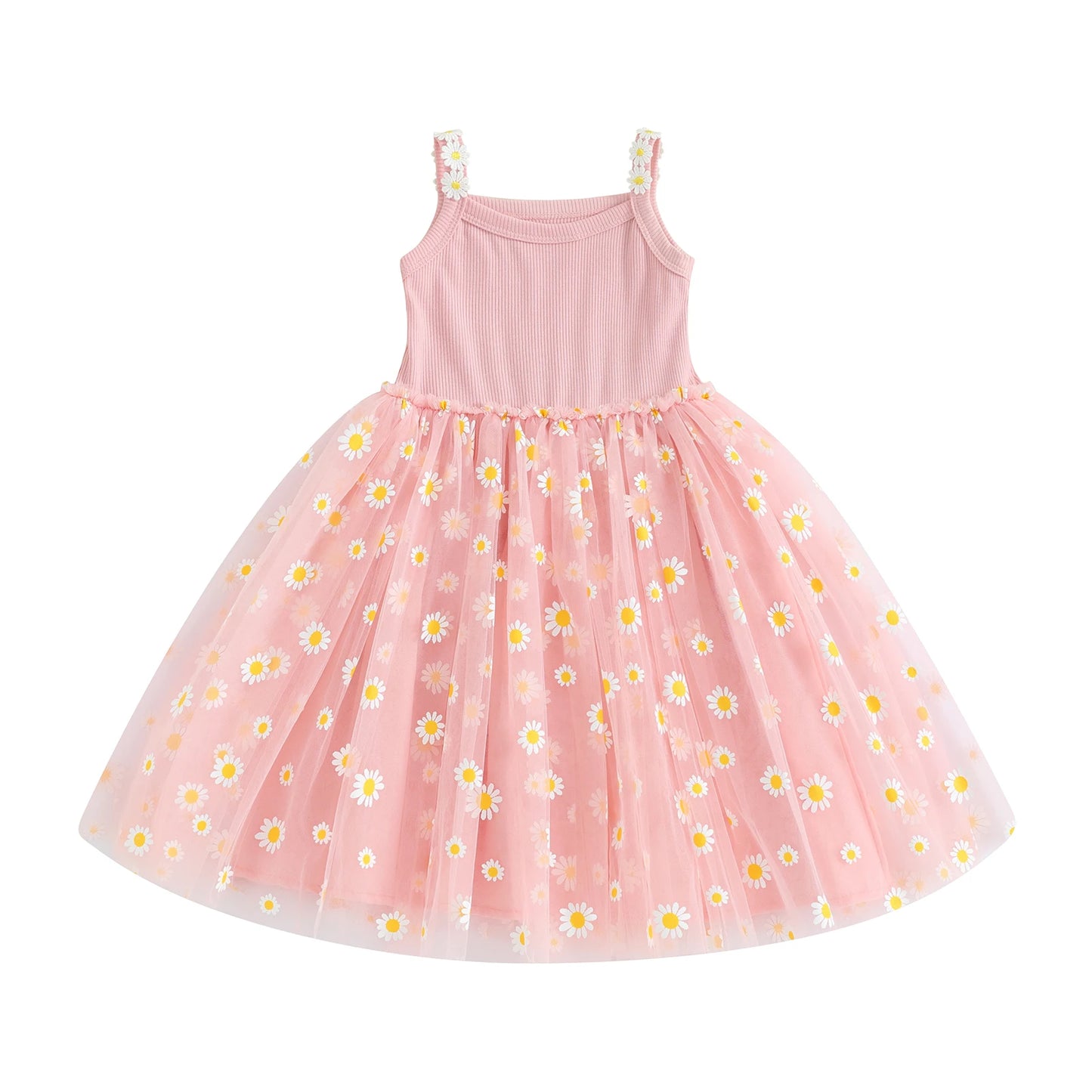 Pudcoco-vestido de princesa de malla con estampado de margaritas para niñas, ropa bonita para fiesta en la playa, 6M-4T