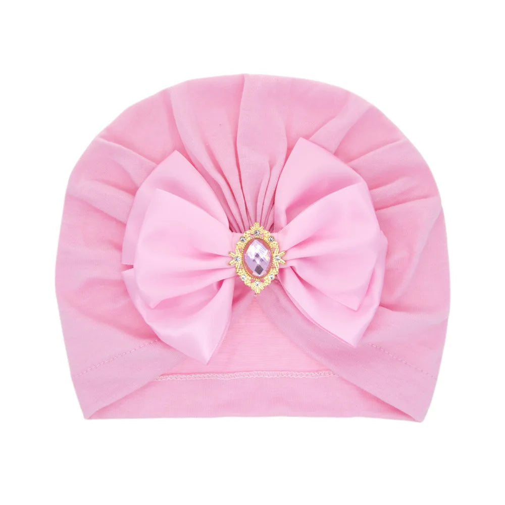 1 pieza, gorro estampado para bebé, gorro para niños, lazo para niñas recién nacidas, accesorios de fotografía de diamantes, gorro para primavera y otoño, accesorios infantiles