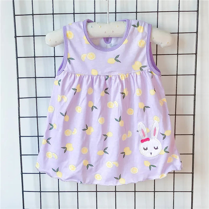 Vestido de algodón para bebé, ropa infantil de moda, estilo floral, Princesa, novedad de verano