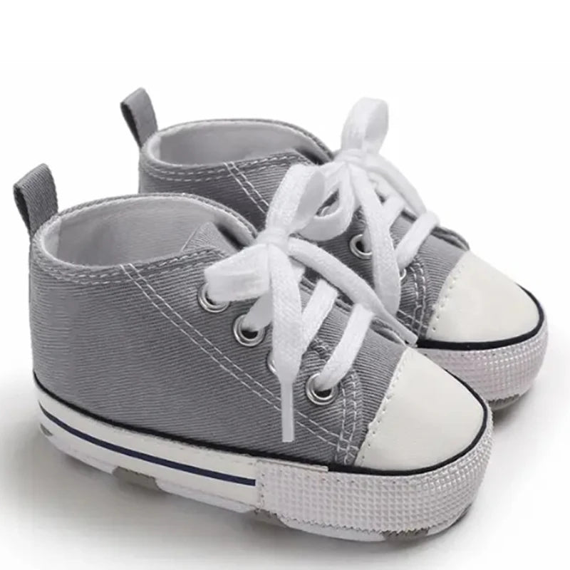 Zapatos clásicos de lona para bebé, zapatillas informales para recién nacido, primeros pasos, suela suave, antideslizante, D2486
