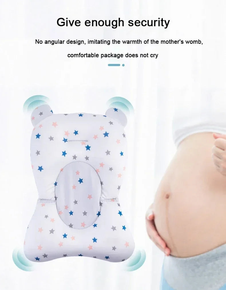 Cojín de ducha para bañera Ajustable, asiento de soporte para recién nacido, asiento de baño para bebé, almohadilla de agua flotante, almohadilla para bañera de bebé plegable portátil