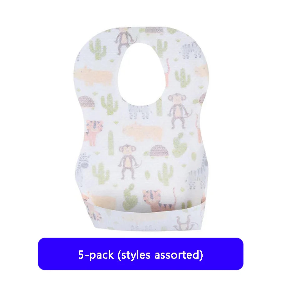 Babero desechable para bebé, servilleta para saliva, bolsa de comida para niños, sin lavado, impermeable, antisuciedad, artefacto para comer, portátil, súper suave