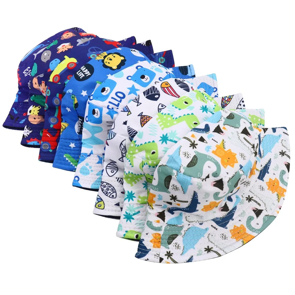 Sombrero de pescador de doble cara para bebé, bonito unicornio con letras bordadas, gorra de pescador para niños y niñas, sombrero para el sol para niño al aire libre para primavera y verano
