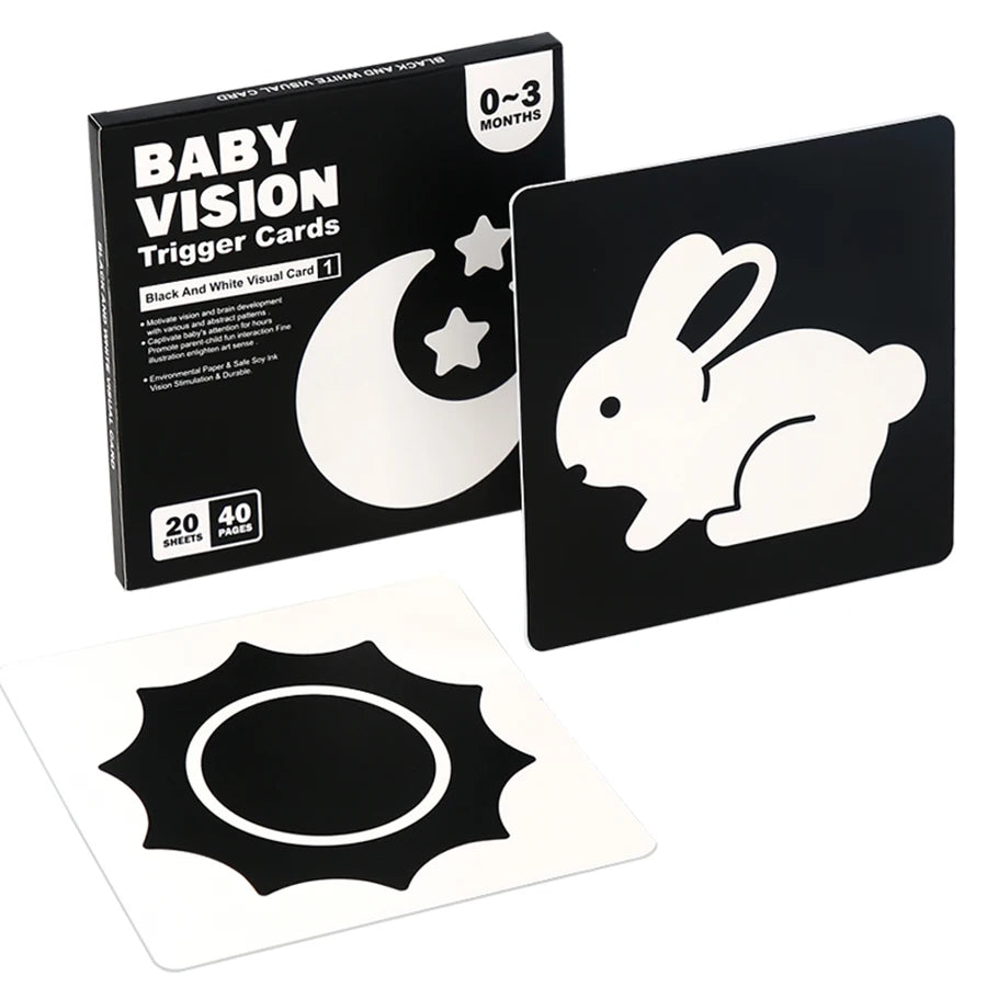 Tarjetas de estimulación Visual para bebés, tarjeta Flash Montessori de alto contraste, regalo infantil para niños, juguete cognitivo