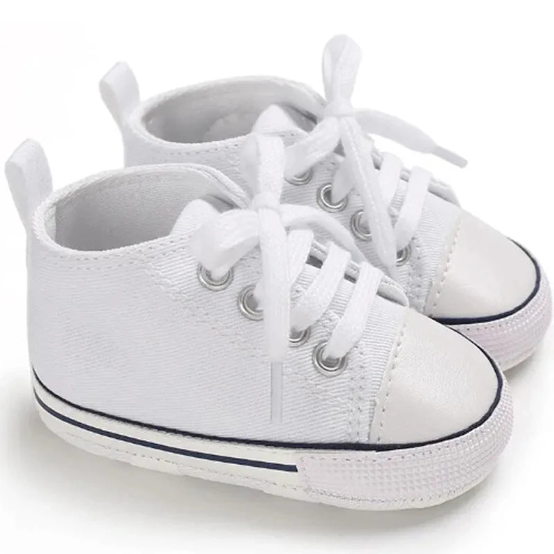 Zapatos clásicos de lona para bebé, zapatillas informales para recién nacido, primeros pasos, suela suave, antideslizante, D2486
