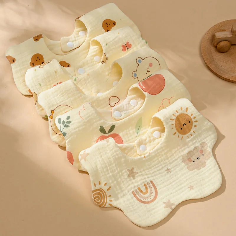 Babero de gasa de algodón para bebé, accesorios para bebés, delantal para bebé recién nacido, babero para alimentar, paños para eructar de muselina de 6 capas, toalla para Saliva para niños recién nacidos