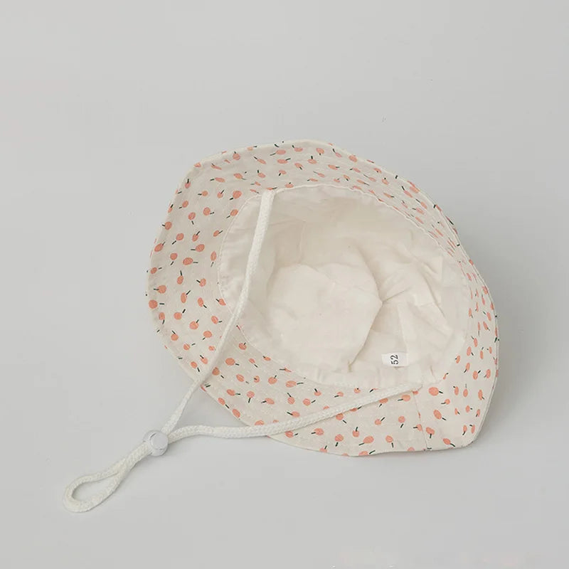 Sombrero de pescador para niños de 1 a 12 años, gorros de cubo con estampado rosa para niñas y bebés, gorro de lavabo con protección UV transpirable de algodón, viseras de sombrilla para niños