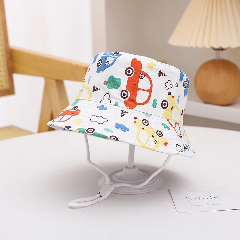 Sombrero de Sol de Panamá para bebé, gorra de pescador de dibujos animados para niño y niña, sombrero de cubo para bebé al aire libre, novedad de verano y otoño