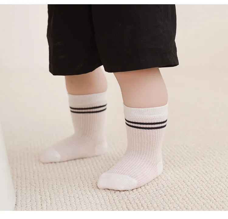 Calcetines de tubo largo para bebé, calcetines transpirables de verano para niños, medias de algodón suave para bebé, calcetines para bebés