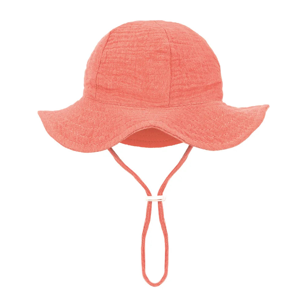 Sombreros de cubo con estampado Floral para bebé, gorros sólidos ajustables para niños y niñas, gorros con protección solar para exteriores, diademas para pesca en la playa
