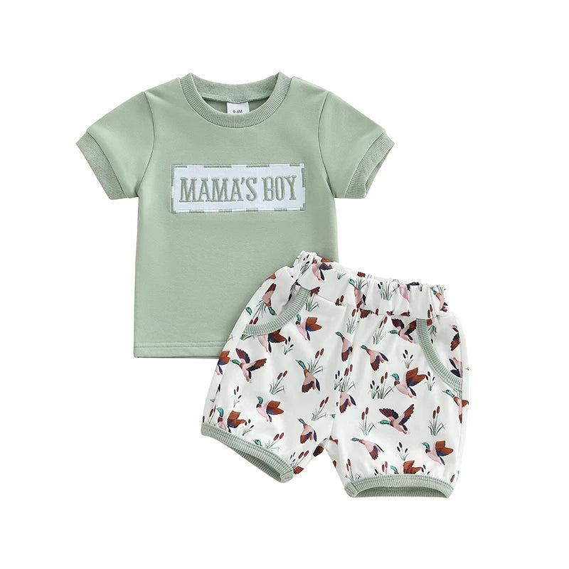 Lioraitiin, trajes de verano para niños pequeños, camisetas de manga corta con cuello redondo y Bordado de letras, pantalones cortos de cintura elástica, conjunto de ropa de 2 uds.