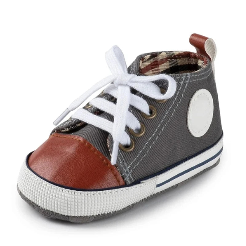 Zapatos clásicos de lona para bebé, zapatillas informales para recién nacido, primeros pasos, suela suave, antideslizante, D2486
