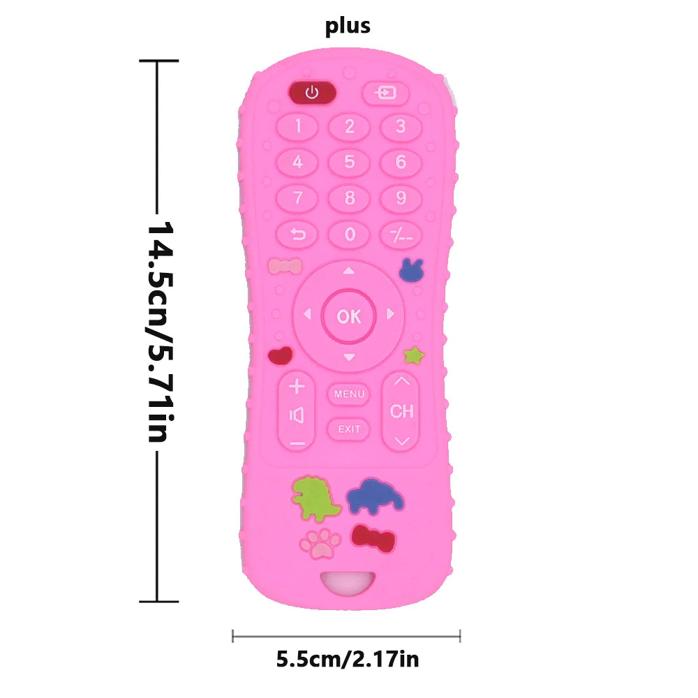 1 juguetes de silicona para bebés, juguete mordedor con forma de Control remoto de TV, sin BPA, juguete para masticar durante la dentición, accesorios sensoriales para bebés