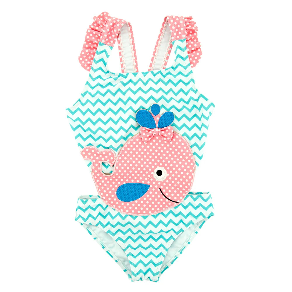 Kavkas 2025, traje de baño de verano para bebé, una pieza 1-8T, Animal de dibujos animados, bonito diseño de abeja, traje de baño elástico para niñas, ropa de playa para bebés
