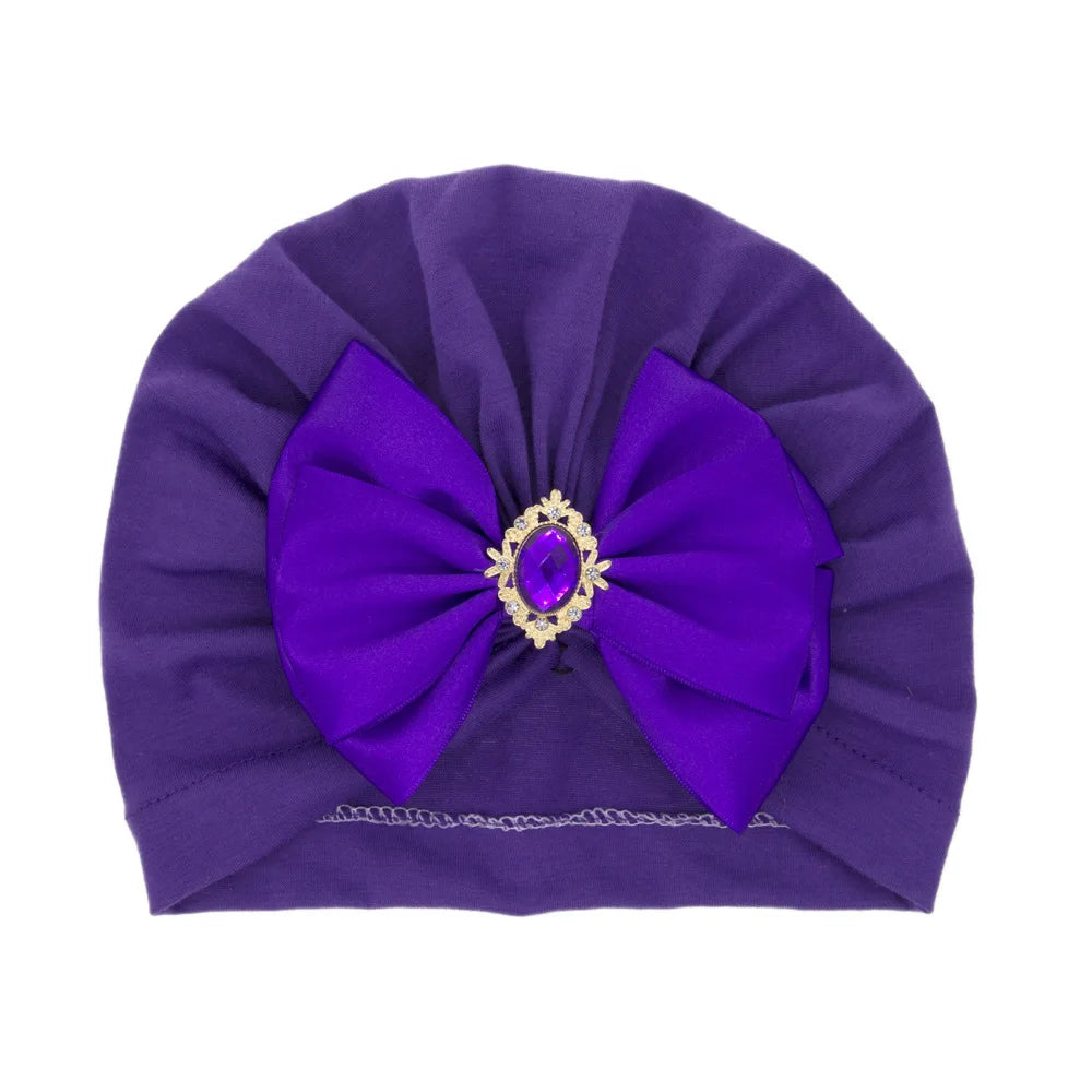 1 pieza, gorro estampado para bebé, gorro para niños, lazo para niñas recién nacidas, accesorios de fotografía de diamantes, gorro para primavera y otoño, accesorios infantiles