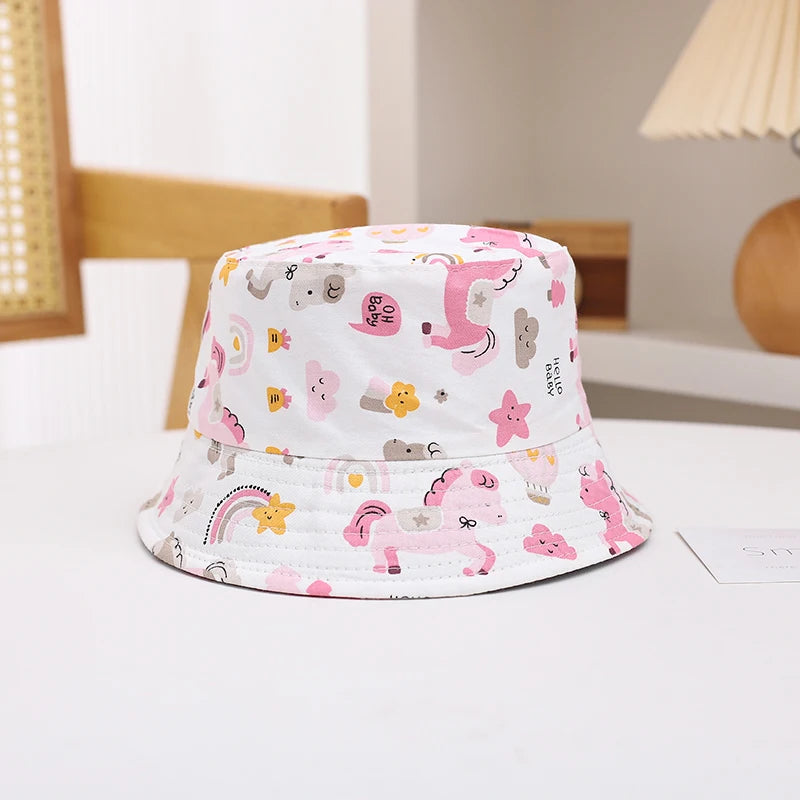Sombrero de Sol de Panamá para bebé, gorra de pescador de dibujos animados para niño y niña, sombrero de cubo para bebé al aire libre, novedad de verano y otoño