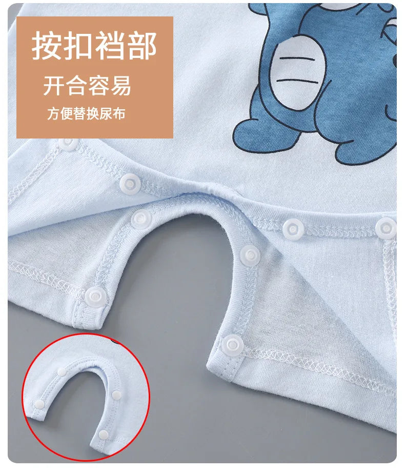 Ropa de una pieza de dibujos animados de verano para bebé, pelele de manga corta, ropa de escalada, monos para recién nacidos, mono para niño niña y niño
