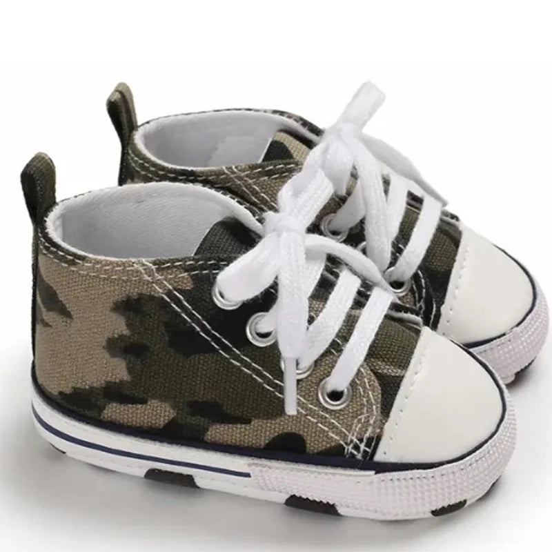Zapatos clásicos de lona para bebé, zapatillas informales para recién nacido, primeros pasos, suela suave, antideslizante, D2486