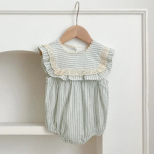 Body de verano para niña pequeña, mono sin mangas de algodón empalmado para niña recién nacida, ropa para niña de 0 a 24 meses, novedad de 2024