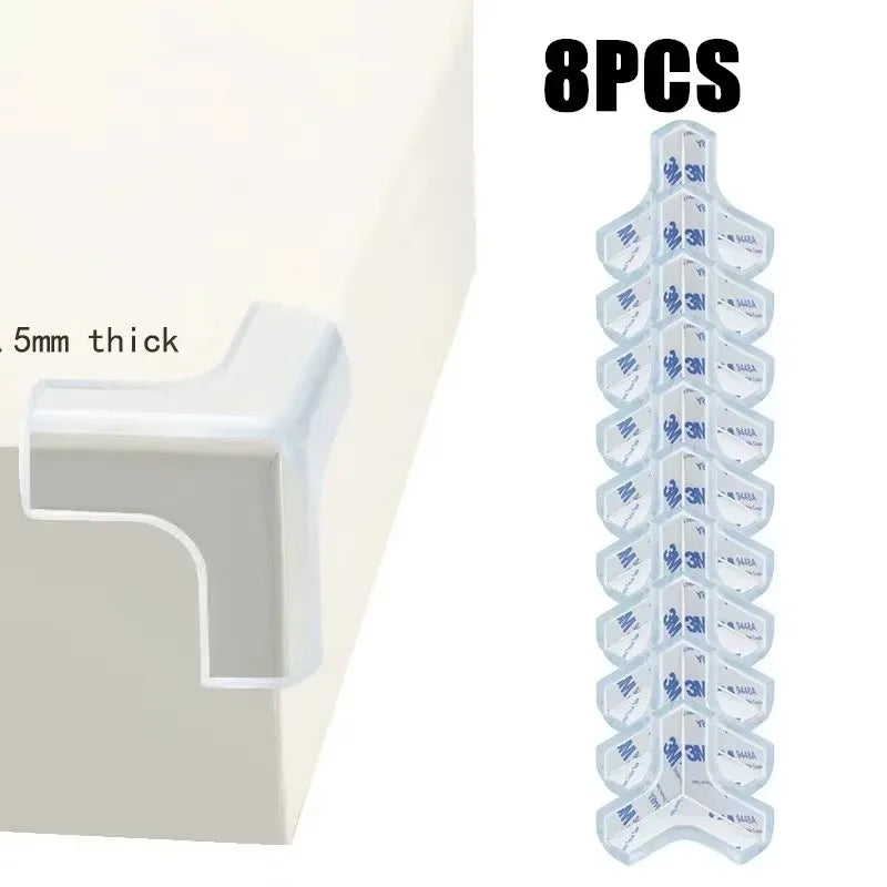 Tira de protección transparente de PVC para bebés con cinta de doble cara, protectores de esquina L para bordes de mesa de seguridad para niños, protectores de muebles