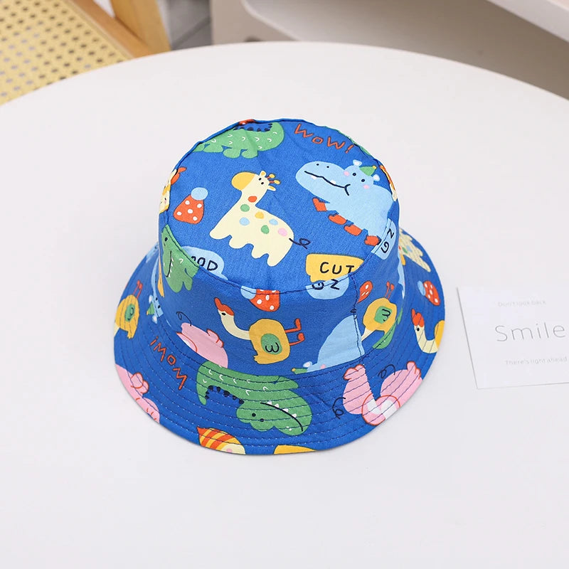 Sombrero de Sol de Panamá para bebé, gorra de pescador de dibujos animados para niño y niña, sombrero de cubo para bebé al aire libre, novedad de verano y otoño