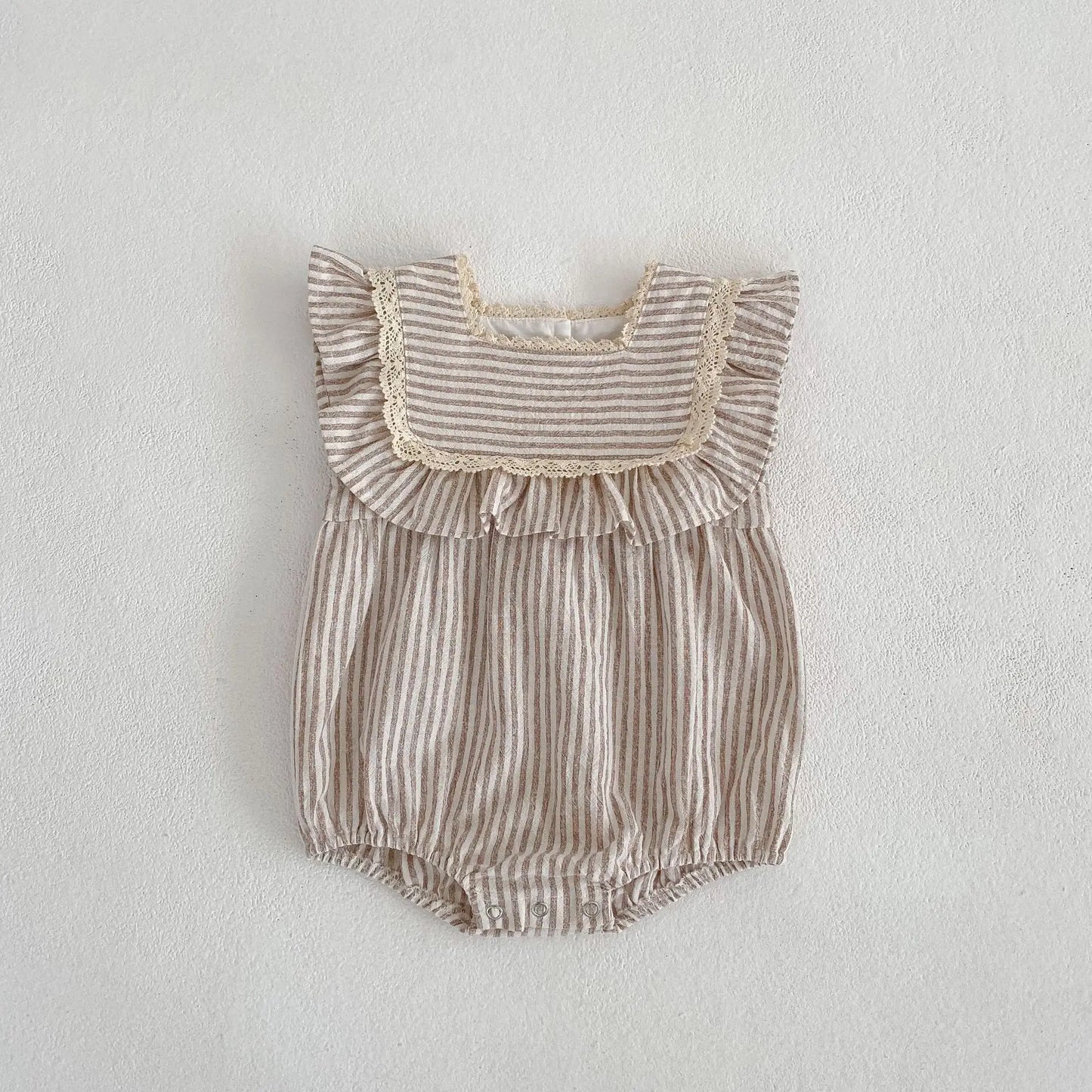 Ropa de moda para niñas de 0 a 6 años, vestido de encaje a rayas, novedad de verano, pelele para niñas, traje a juego para hermanas, vestidos de princesa