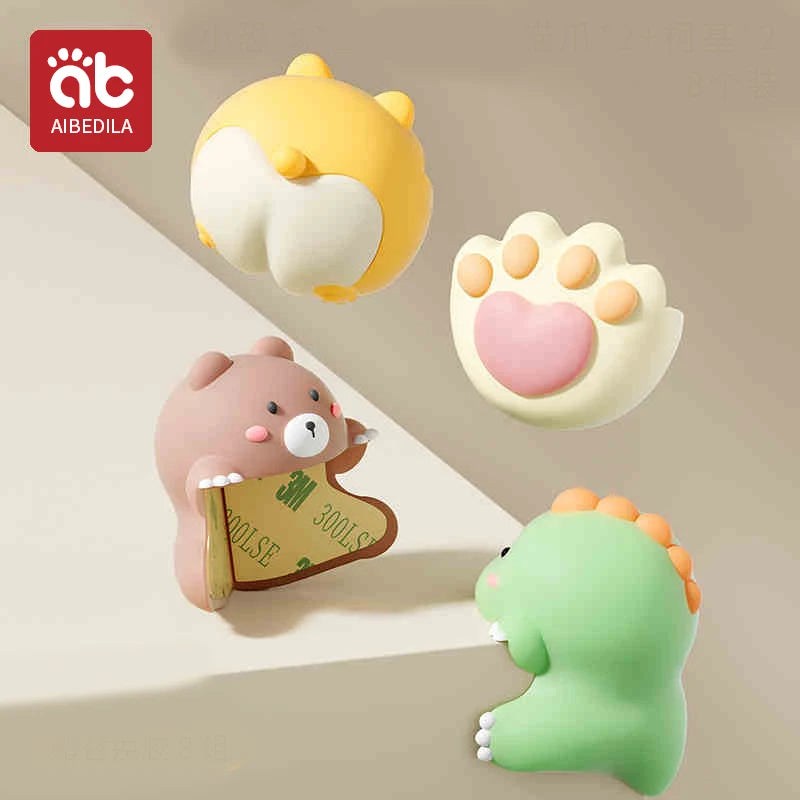AIBEDILA niños silicona anticolisión ángulo dibujos animados lindo protección de seguridad esquina mesa pasta juegos de protección de seguridad para bebés