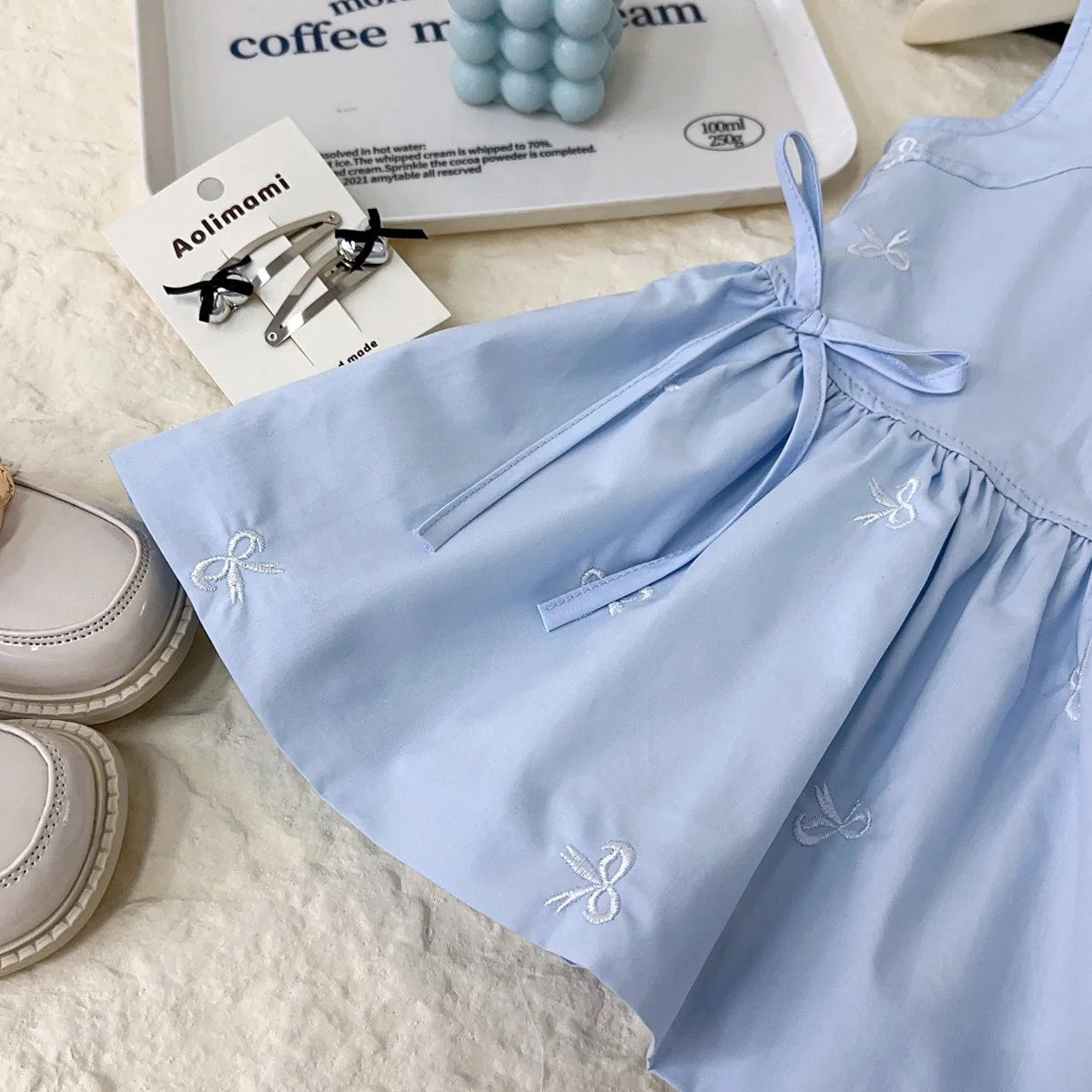 Nuevo vestido sencillo sin mangas para niña, novedad de verano 2021, vestido con estampado de lazo y camisa para niña