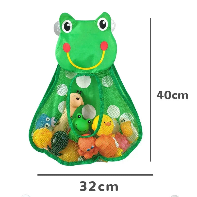 Juguete para Baby Shower, bolsa de almacenamiento de juguetes con forma de rana y pato, ventosa fuerte, bolsa de juego para Baby Shower, organizador de baño, juguete de agua