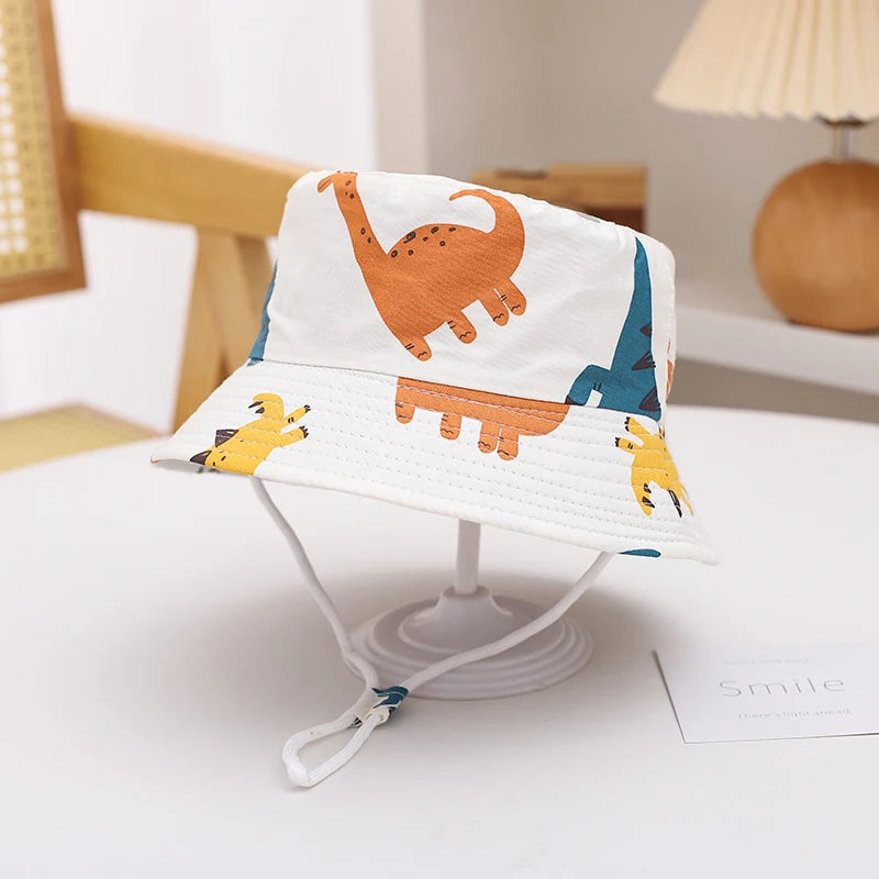 Sombrero de Sol de Panamá para bebé, gorra de pescador de dibujos animados para niño y niña, sombrero de cubo para bebé al aire libre, novedad de verano y otoño