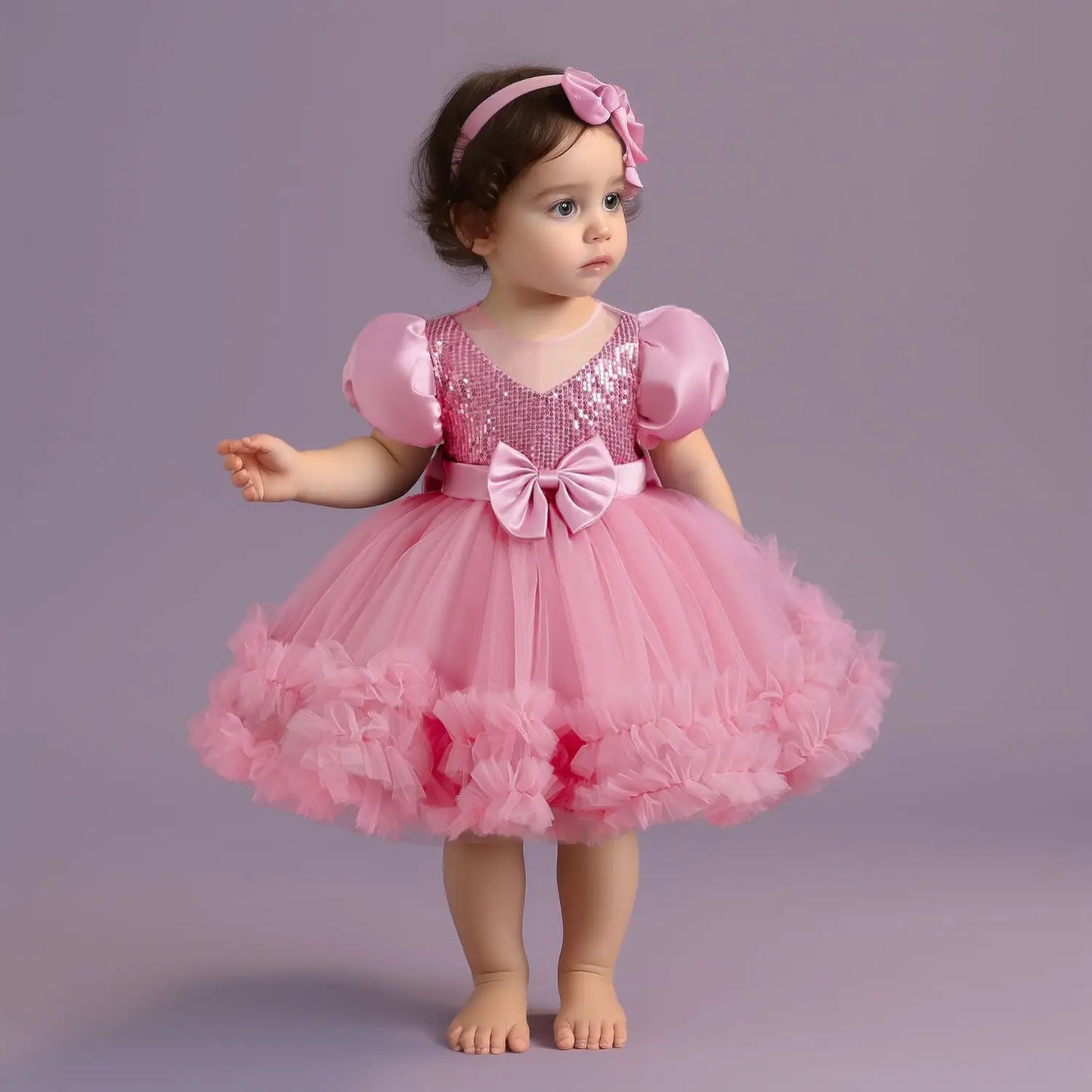 Vestido de niña recién nacida, vestidos de fiesta para niñas de 1 año, vestido de princesa de cumpleaños, vestido de bautizo con mangas peludas de verano, ropa de bebé
